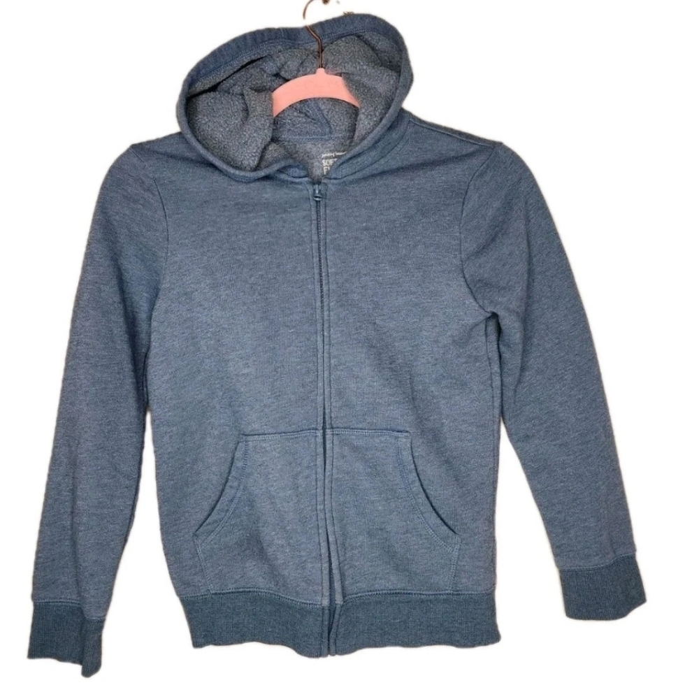 Jumping Beans Softest Fleece Hoodie in Blue Size 8
